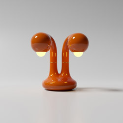 Table Lamp 2-Globe 12” Gloss Burnt Orange | Table lights | Entler