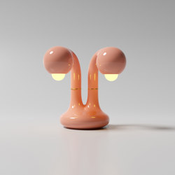 Table Lamp 2-Globe 12” Gloss Pink | Lámparas de sobremesa | Entler