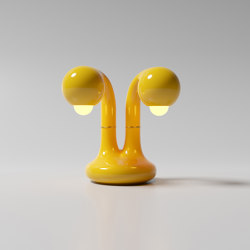 Table Lamp 2-Globe 12” Gloss Yellow | Lámparas de sobremesa | Entler