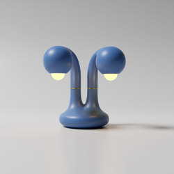 Table Lamp 2-Globe 12” Matte Blue | Tischleuchten | Entler
