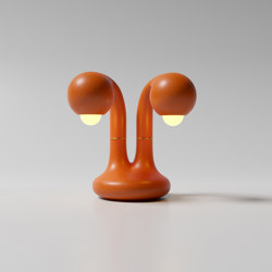 Table Lamp 2-Globe 12” Matte Burnt Orange | LED lights | Entler