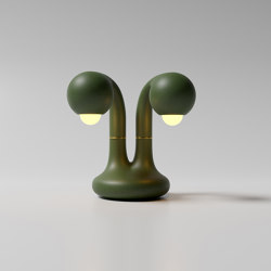 Table Lamp 2-Globe 12” Matte Olive | Table lights | Entler