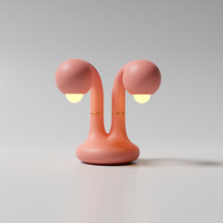 Table Lamp 2-Globe 12” Matte Pink | LED lights | Entler