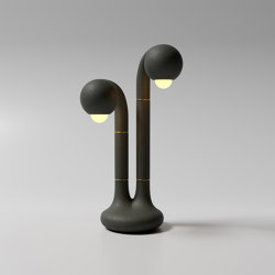 Table Lamp 2-Globe 22” Charcoal |  | Entler