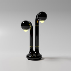 Table Lamp 2-Globe 22” Gloss Black | Table lights | Entler