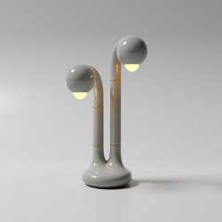 Table Lamp 2-Globe 22” Gloss Moon Grey | Table lights | Entler