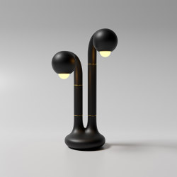 Table Lamp 2-Globe 22” Matte Black | Table lights | Entler