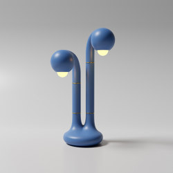 Table Lamp 2-Globe 22” Matte Blue | Table lights | Entler