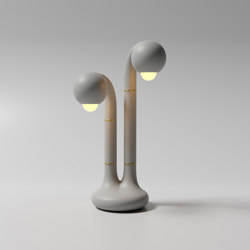 Table Lamp 2-Globe 22” Matte Grey | Lampade tavolo | Entler