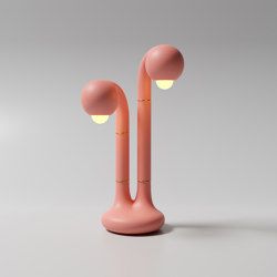 Table Lamp 2-Globe 22” Matte Pink | Table lights | Entler