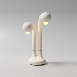 Table Lamp 2-Globe 22” Matte White | Table lights | Entler