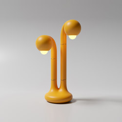 Table Lamp 2-Globe 22” Matte Yellow Ochre | Table lights | Entler