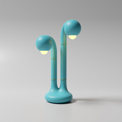 Table Lamp 2-Globe 22” Robin's Egg | LED lights | Entler