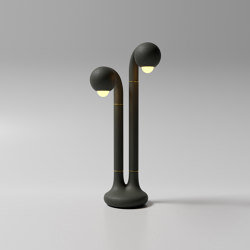 Table Lamp 2-Globe 28” Charcoal |  | Entler