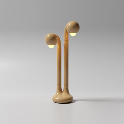 Table Lamp 2-Globe 28” Gloss Beige | Material ceramic / porcelain | Entler
