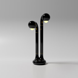 Table Lamp 2-Globe 28” Gloss Black |  | Entler