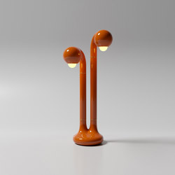 Table Lamp 2-Globe 28” Gloss Burnt Orange | Table lights | Entler
