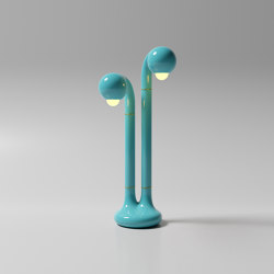 Table Lamp 2-Globe 28” Gloss Sky Blue |  | Entler