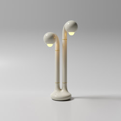 Table Lamp 2-Globe 28” Gloss White |  | Entler