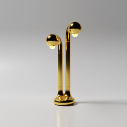 Table Lamp 2-Globe 28” Gold |  | Entler