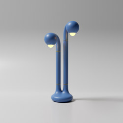 Table Lamp 2-Globe 28” Matte Blue |  | Entler