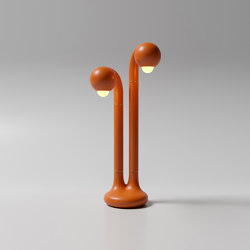 Table Lamp 2-Globe 28” Matte Burnt Orange | Table lights | Entler
