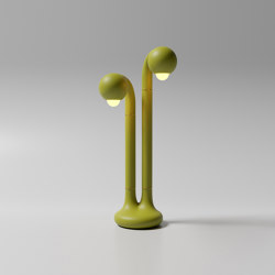 Table Lamp 2-Globe 28” Matte Chartreuse |  | Entler