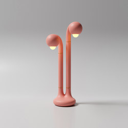 Table Lamp 2-Globe 28” Matte Pink |  | Entler