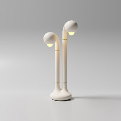 Table Lamp 2-Globe 28” Matte White | Table lights | Entler
