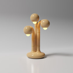 Table Lamp 3-Globe 24” Gloss Beige