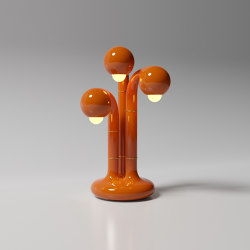Table Lamp 3-Globe 24” Gloss Burnt Orange | Table lights | Entler