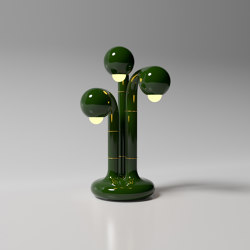 Table Lamp 3-Globe 24” Gloss Ivy | Tischleuchten | Entler