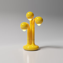 Table Lamp 3-Globe 24” Gloss Yellow Ochre | Lámparas de sobremesa | Entler