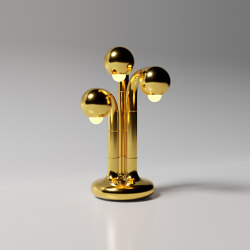 Table Lamp 3-Globe 24” Gold | LED lights | Entler
