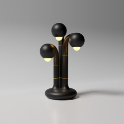 Table Lamp 3-Globe 24” Matte Black