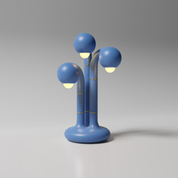 Table Lamp 3-Globe 24” Matte Blue | Table lights | Entler