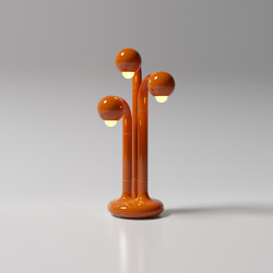 Table Lamp 3-Globe 28” Gloss Burnt Orange | Table lights | Entler