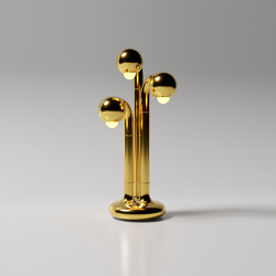 Table Lamp 3-Globe 28” Gold | LED lights | Entler