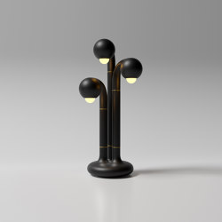 Table Lamp 3-Globe 28” Matte Black | Lámparas de sobremesa | Entler
