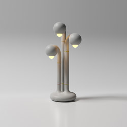 Table Lamp 3-Globe 28” Matte Grey | Material ceramic / porcelain | Entler