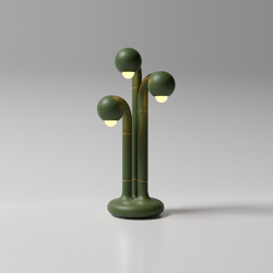 Table Lamp 3-Globe 28” Matte Olive | Table lights | Entler