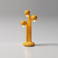 Table Lamp 3-Globe 28” Matte Yellow Ochre | Table lights | Entler
