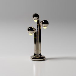 Table Lamp 3-Globe 28” Palladium | LED lights | Entler