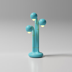 Table Lamp 3-Globe 28” Robin's Egg