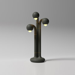 Table Lamp 3-Globe 32” Charcoal |  | Entler