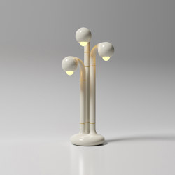 Table Lamp 3-Globe 32” Gloss White