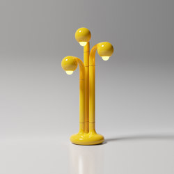 Table Lamp 3-Globe 32” Gloss Yellow