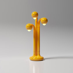 Table Lamp 3-Globe 32” Gloss Yellow Ochre | LED lights | Entler