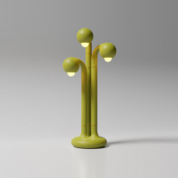 Table Lamp 3-Globe 32” Matte Chartreuse | LED lights | Entler
