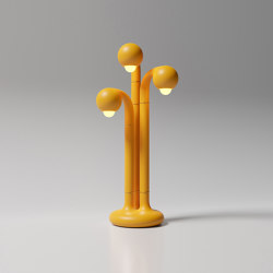 Table Lamp 3-Globe 32” Matte Yellow Ochre